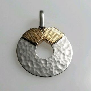 James Avery Retired Disc Pendant 14k Yellow Gold And Sterling Silver Rare