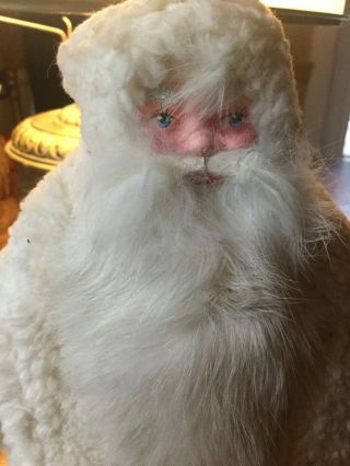 Ino Schaller Santa Coat & Real Fur Paper Mache Radko Hand Made Rare