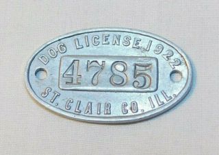 Rare 1922 St Clair County Illinois Dog License Tag Dog Tag