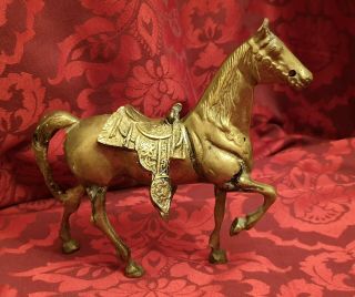Fine Antique 19th Century French Bronze Horse With Detachable Saddle