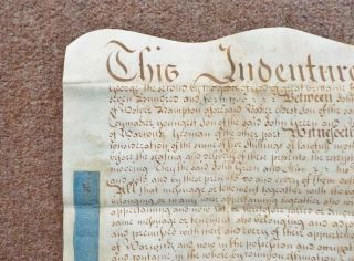 1742 Nether Whitacre Warwickshire Georgian Vellum Deed Document Indenture