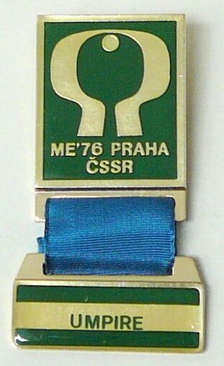 1976 Table Tennis European Championships Umpire Pin Badge Rare Ping Pong