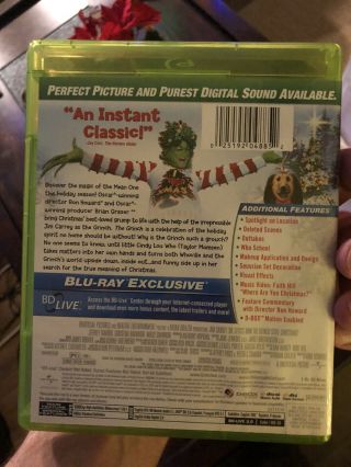 How the Grinch Stole Christmas Green Case Blu - ray DVD (2009,  2 - Disc Set) Rare 2