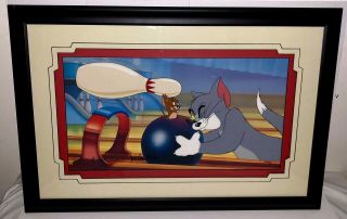 Tom And Jerry Animation Cel Hanna Barbera Bowling Alley Cat Rare Artist Proof