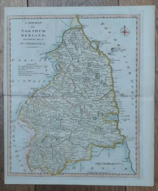 C1790s,  Map Of Northumberland From The Best Authorities,  John Lodge