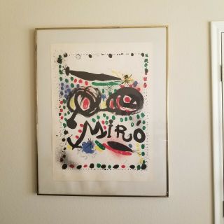 Rare Joan Miro " Untitled " Large Color Lithograph Hand Signed 29/150