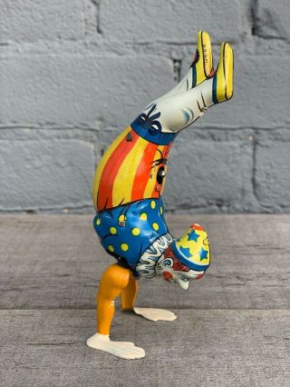 Rare KÖhler U.  S.  Zone Germany Tin Wind - Up Handstand Walk Circus Clown Ca.  1945
