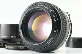 Rare 【top W/hood】 Nikon Ai Noct - Nikkor 58mm F/1.  2 Mf Lens From Japan 562