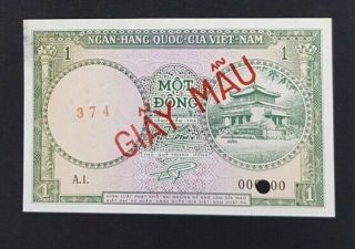 South Veitnam 1 Dong Specimen Banknote,  Unc/ Rare.