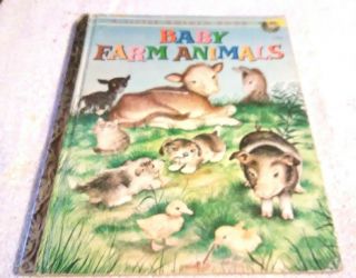 Rare Old Vintage Little Golden Book Baby Farm Animals (d) Edition 1953
