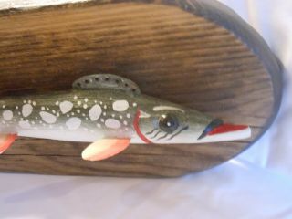 Oscar Peterson Fish Spearing Decoy Wall Plaque by Ron Jacobson fishing lure 3 2