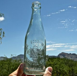 Ca 1910 Ventura,  California " Acme Soda " Antique Aqua Glass Soda Bottle
