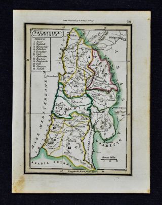 1832 Murphy Map Ancient Palestine 12 Tribes Israel Jerusalem Bethlehem Dead Sea