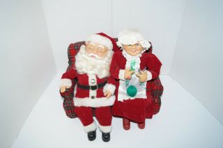 Vintage Santa & Mrs Claus On Sofa Santa Sleeping Snoring Mrs Claus Singing Rare