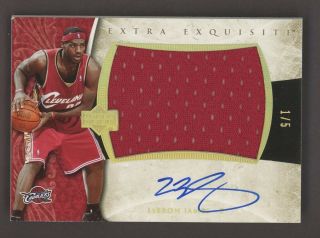 2005 - 06 Ud Exquisite Extra Lebron James Game Jersey Auto 1/5 Rare