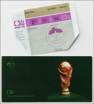 World Cup 1974.  Ticket 3rd Place Match Brazil V Poland Rare,  Invite