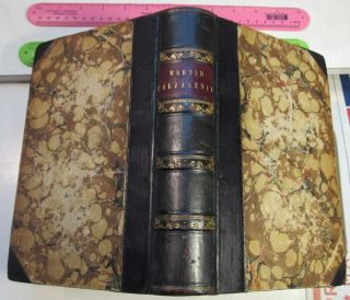 Charles Dickens Life - Adventures Of Martin Chuzzlewit/rare 1st Ed.  /1844/fine Lthr