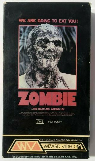 Zombie Rare & Oop Horror Movie Wizard Home Video Release Vhs