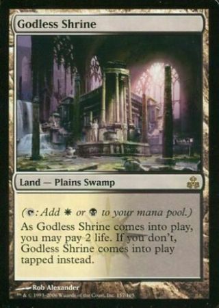 Magic The Gathering - Godless Shrine - Guildpact Nm - Never Played - Land
