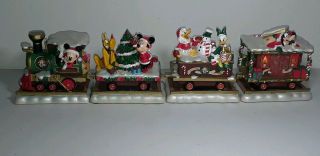 Vintage Walt Disney Christmas Express Train Lights Up Mickey Mouse Minnie Rare