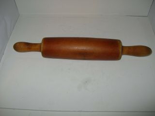 Antique Vintage Rolling Pin 1 Piece Solid Wood 18 " Rare Large 2 7/8 " Diameter A