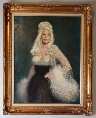 Rare Oil Painting Of Mae West By Anthony De Frange 1971