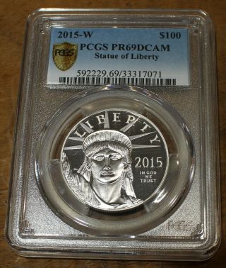 2015 - W 1 Oz Proof Platinum American Eagle Pcgs Pr69dcam Rare Mintage Of 4000