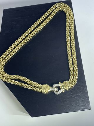 Rare David Yurman Gold And Diamond Necklace 16 Inch.  165 Grams Save Big