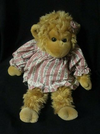 Russ Berrie Morgan Monkey Plush Stuffed Animal Vintage 14 " Tall Light Brown