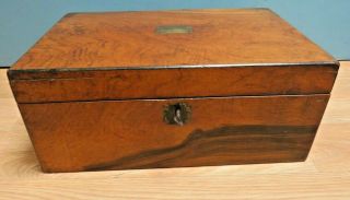 Antique Wooden Writing Slope - Lockable,  With Key