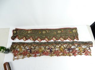 Antique Balinese Wedding Banners With Gold & Silver Couching Bali Early 20thc