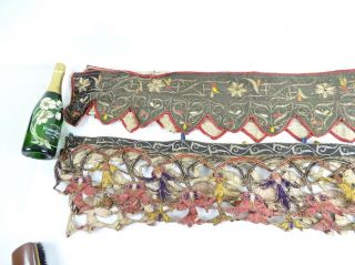 Antique Balinese Wedding Banners with Gold & Silver Couching Bali Early 20thC 2