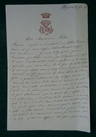 Antique Signed Letter Countess Rzewuska Niece French Balzac Order of Malta Count 2