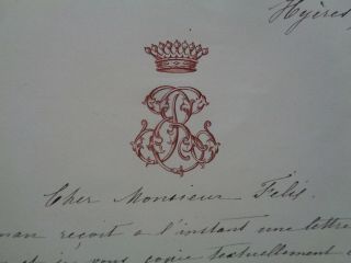 Antique Signed Letter Countess Rzewuska Niece French Balzac Order of Malta Count 3