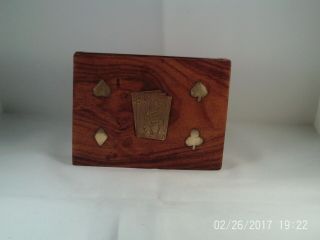 Vintage Wooden Playing Cards Box