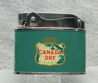 Vintage Canada Dry Flat Advertising Lighter Htf Rare Color Look