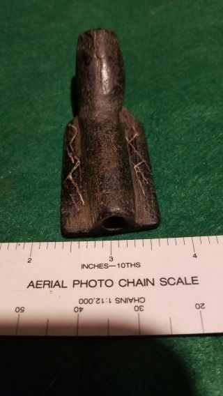 Native American Trowl Platform pipe Rare Tennessee indian artifact engraved 3