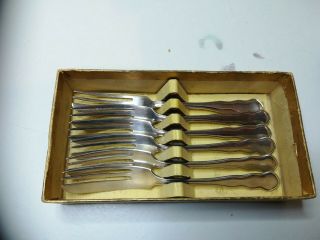Set Of 6 Mappin &webb Silver/silver Plate Cake Forks Lovely Cond
