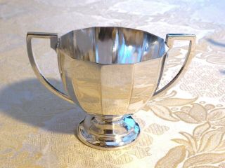 Art Deco Silver Plated Faceted Two Handled Chalice By Alfred Taylor 1310394/397