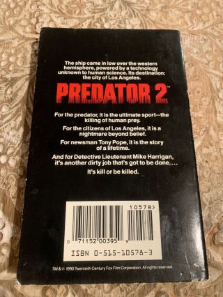 Predator 2 Simon Hawke (1990,  1st ed) EXTREMELY RARE PB OOP 3