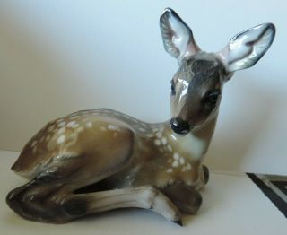 Efchenbach Us Zone Porcelain Figurine Fallow Deer Fawn By Prof.  Karner K48