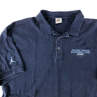 Nike Michael Jordan Basketball Camp Staff Polo Shirt Size Xl Rare Jumpman Navy