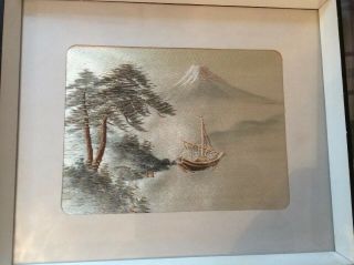 Vintage Chinese Japanese Oriental Silk Art Embroidered Picture