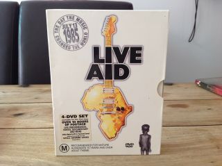 Live Aid 1985 Dvd Box Set Pal Rare 4 Disc Dylan Queen Bowie Neil Young U2