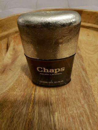 Vtg Chaps By Ralph Lauren Splash Cologne Rare " Rl " Cap Full 1.  8 Oz Discontinued