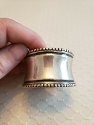 Antique Sterling Silver Beaded Napkin Ring By Frank M Whiting