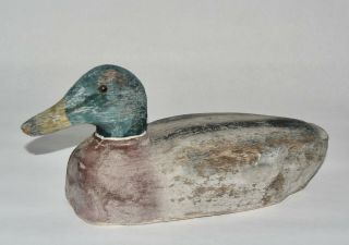 Antique Carved Painted Wood Mallard Duck Decoy