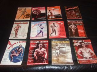 12 Vintage Rare Strength & Health Magazines 1938 Complete Year Bodybuilding