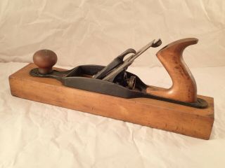 Antique Stanley Bailey No.  27 1/2 Transitional Wood Bottom Jack Plane Sweetheart 2