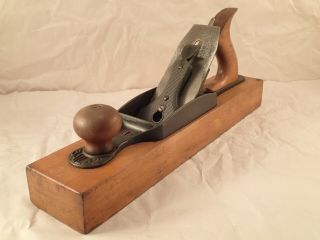 Antique Stanley Bailey No.  27 1/2 Transitional Wood Bottom Jack Plane Sweetheart 3